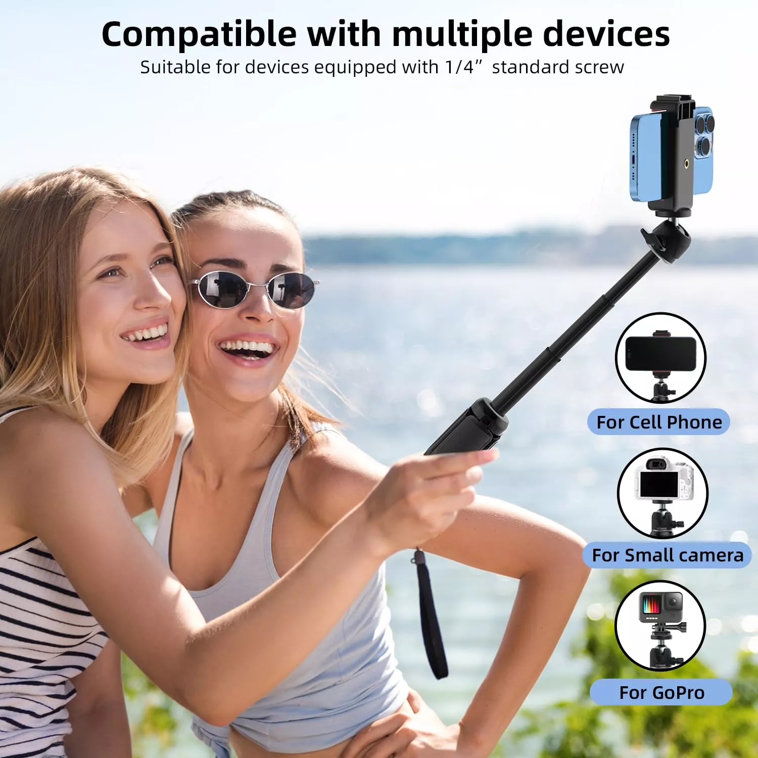 Lightweight Travel Vlog Tripod with Phone Holder and Vertical Shooting - Image 4