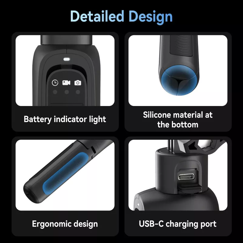 Rechargeable Selfie Stick Tripod with Remote for GoPro Hero - Image 5