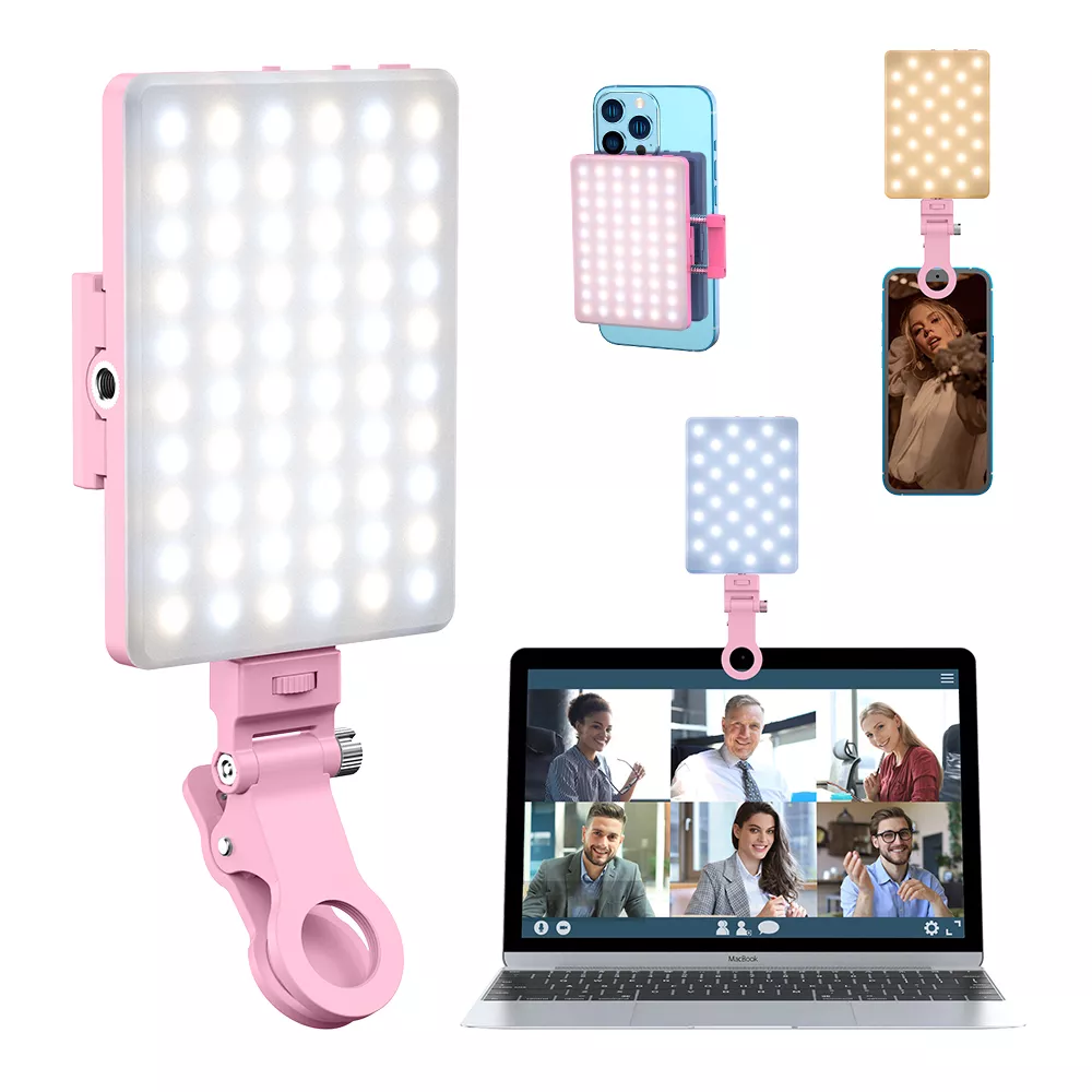 Portable Bi-Color Selfie and Video Conference Light with Clip - Image 2