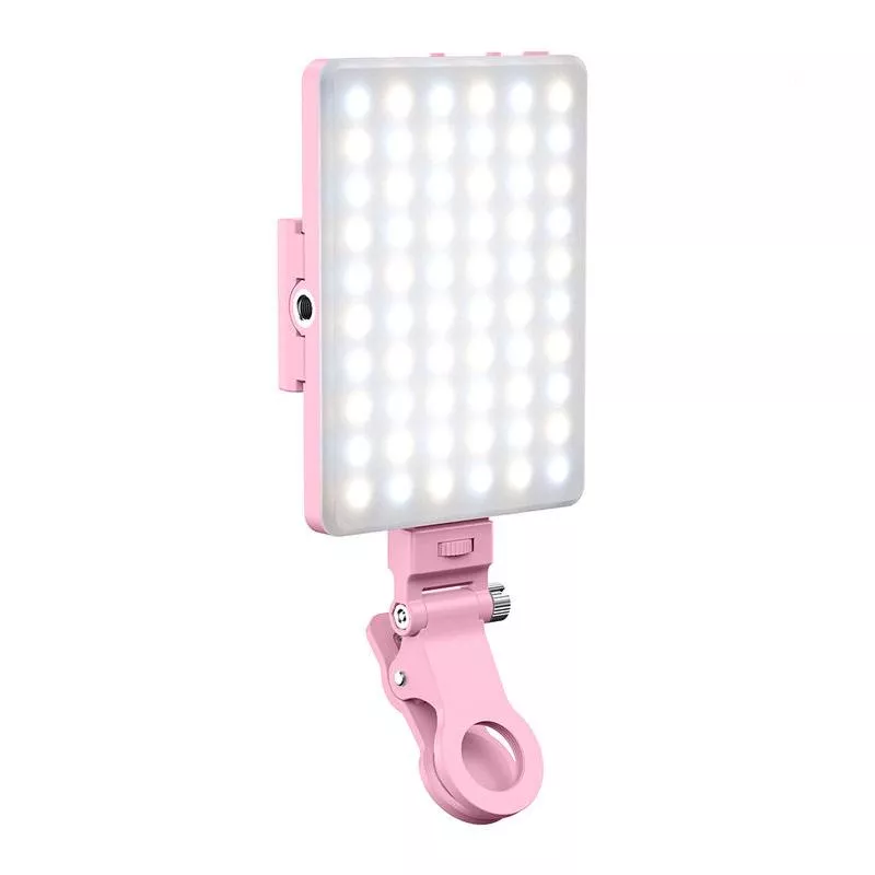 Portable Bi-Color Selfie and Video Conference Light with Clip