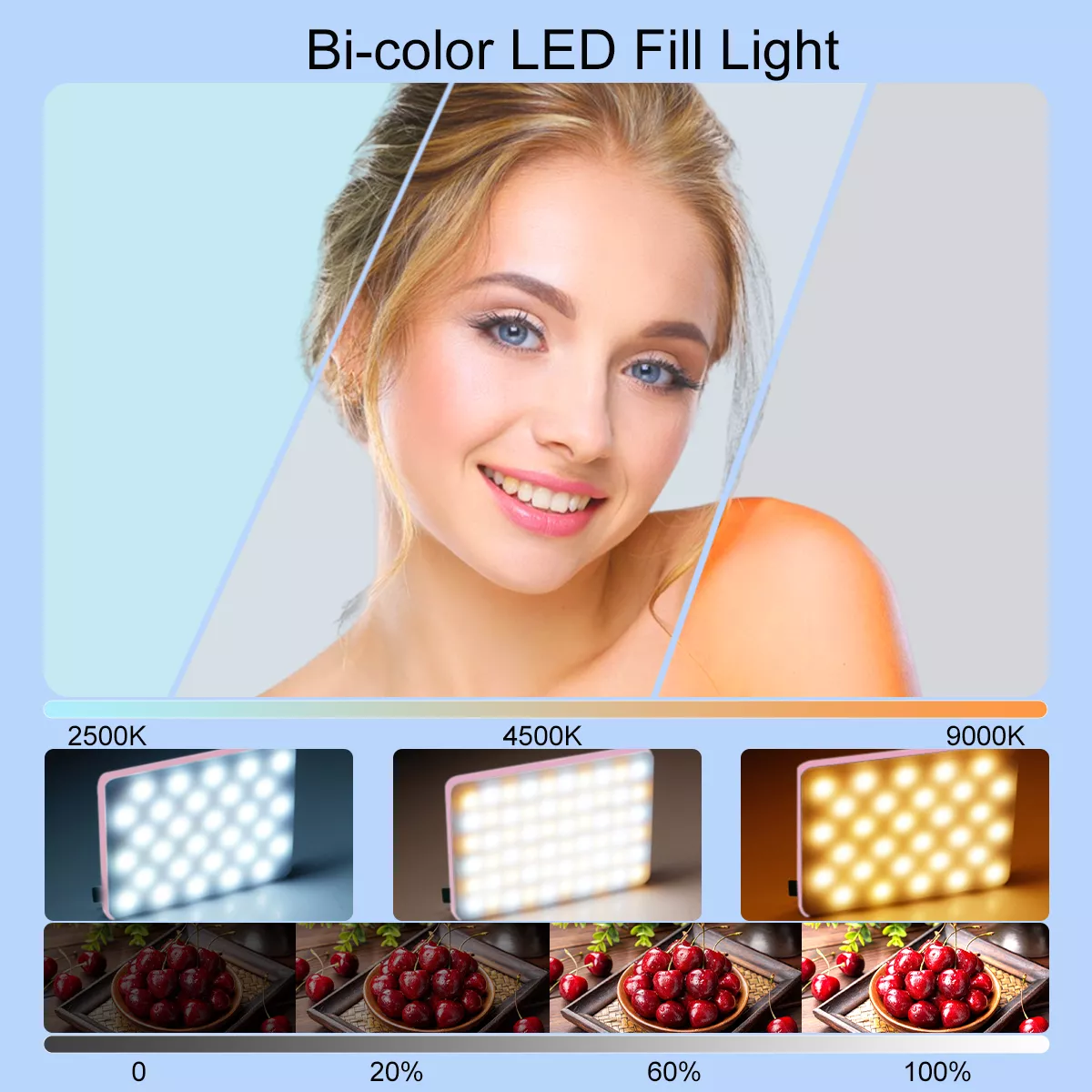 Portable Bi-Color Selfie and Video Conference Light with Clip - Image 3