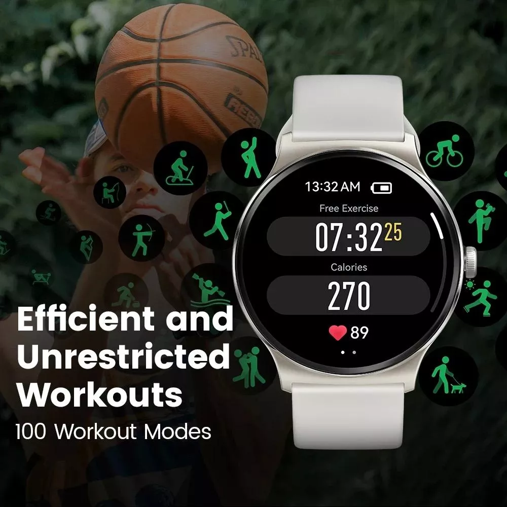 Smartwatch with 1.38" Display, 20-Day Battery, SpO2, Heart Rate & 100+ Workouts - Image 3