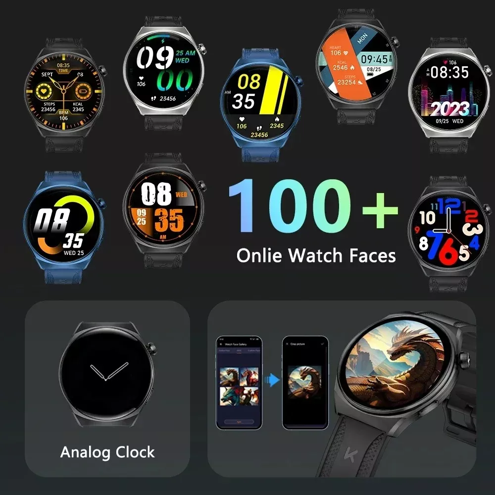 AMOLED Smartwatch with Bluetooth Calls, Heart Rate & Blood Pressure Monitor - Image 6