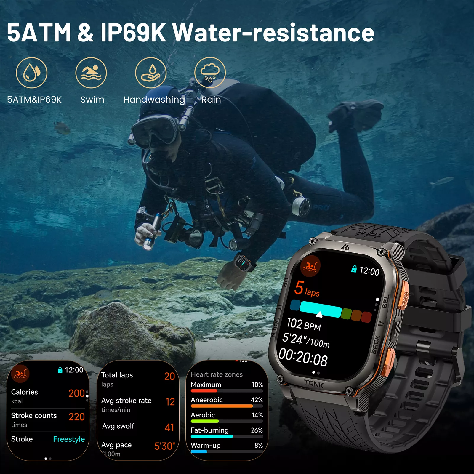 Military-Grade GPS Ultra Smartwatch for Rugged Adventures - Image 4