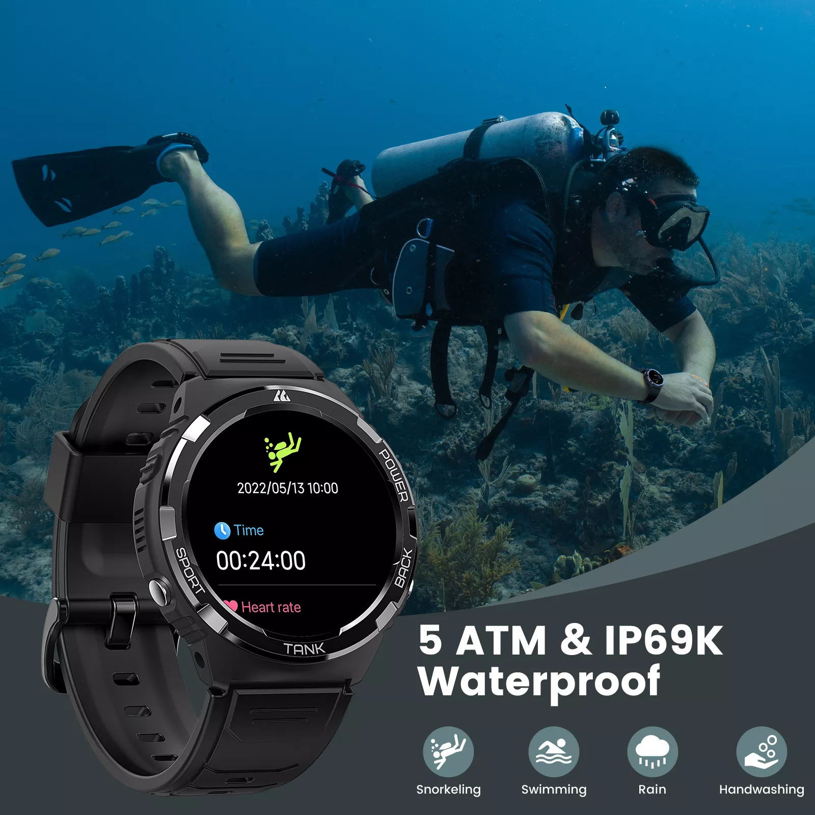 Rugged Military-Grade Waterproof Smartwatch - Image 6
