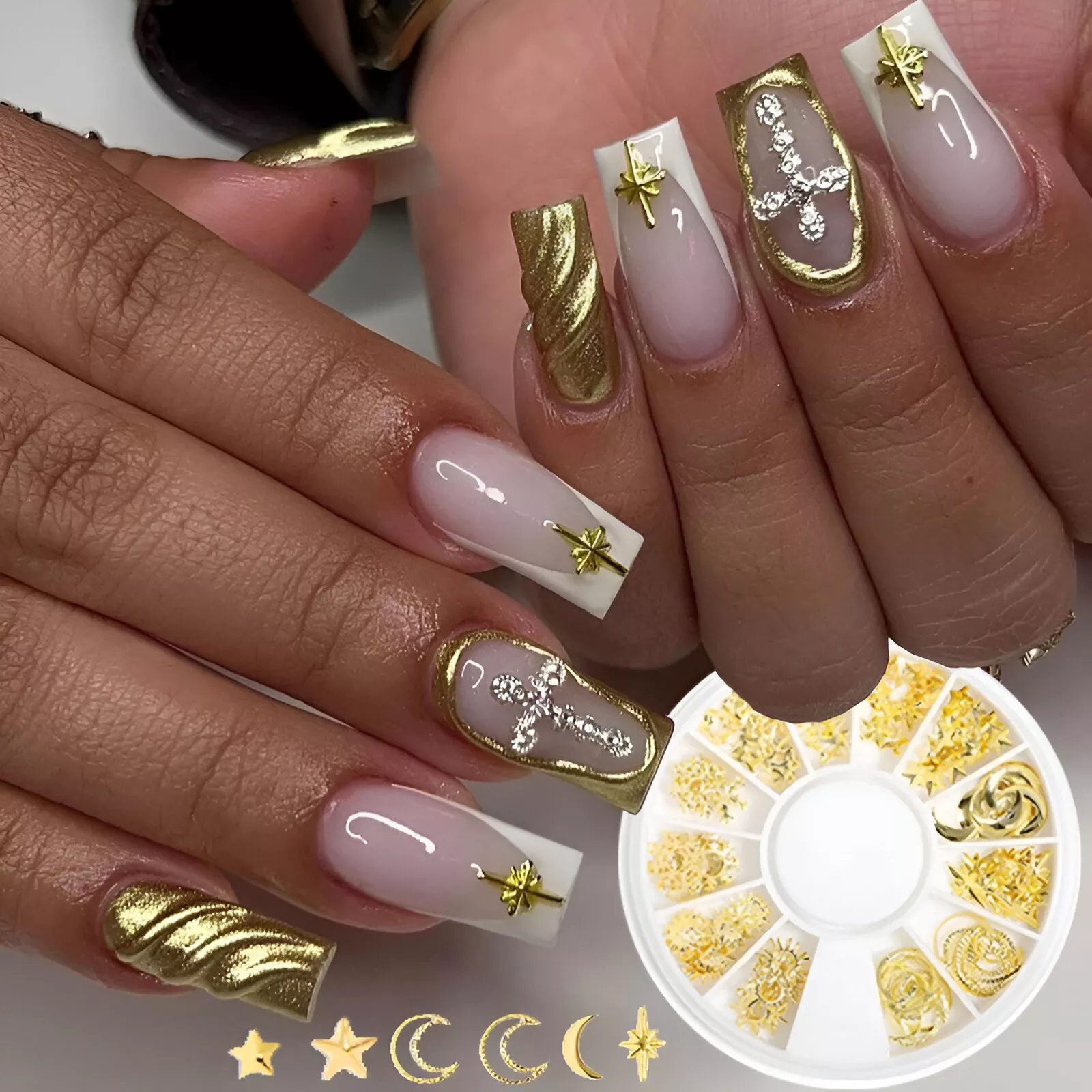 Gold Rivet 3D Nail Art Decorations
