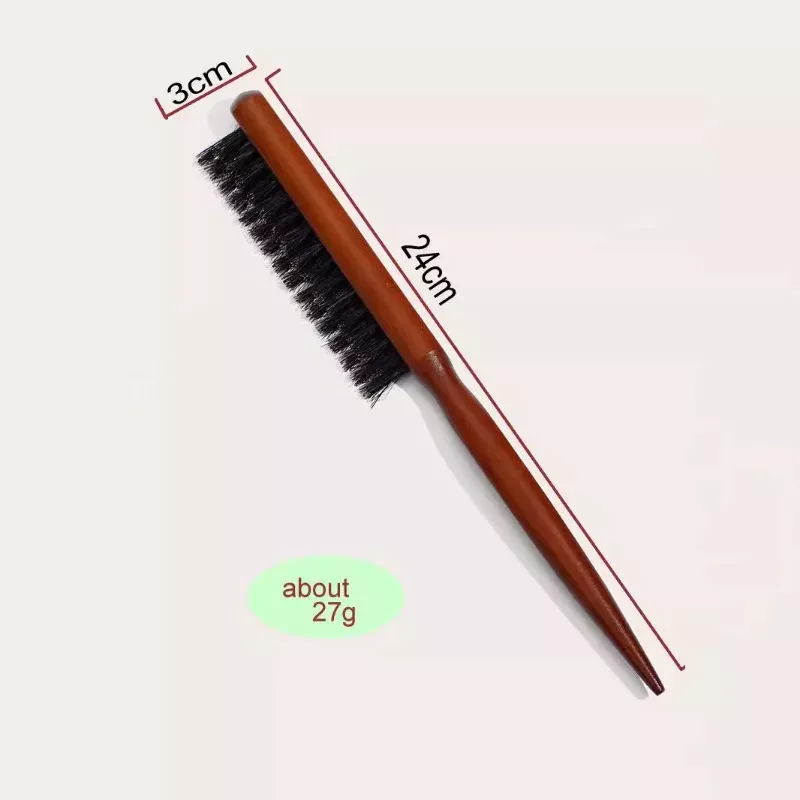 Natural Soft Bristle Hair Comb with Wood Handle - Anti-Static Scalp Massager & Styling Tool - Image 6