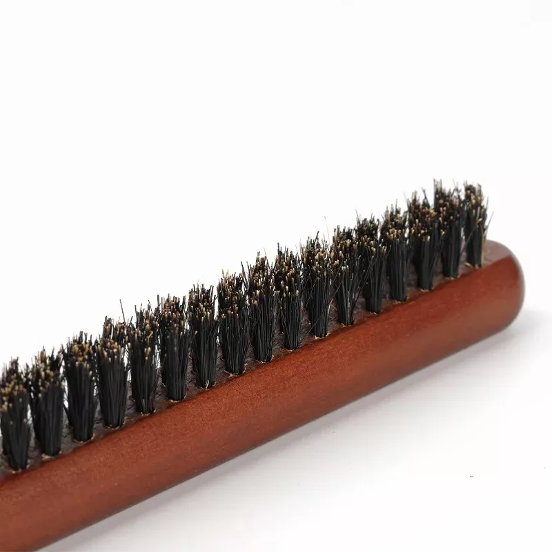 Natural Soft Bristle Hair Comb with Wood Handle - Anti-Static Scalp Massager & Styling Tool - Image 5