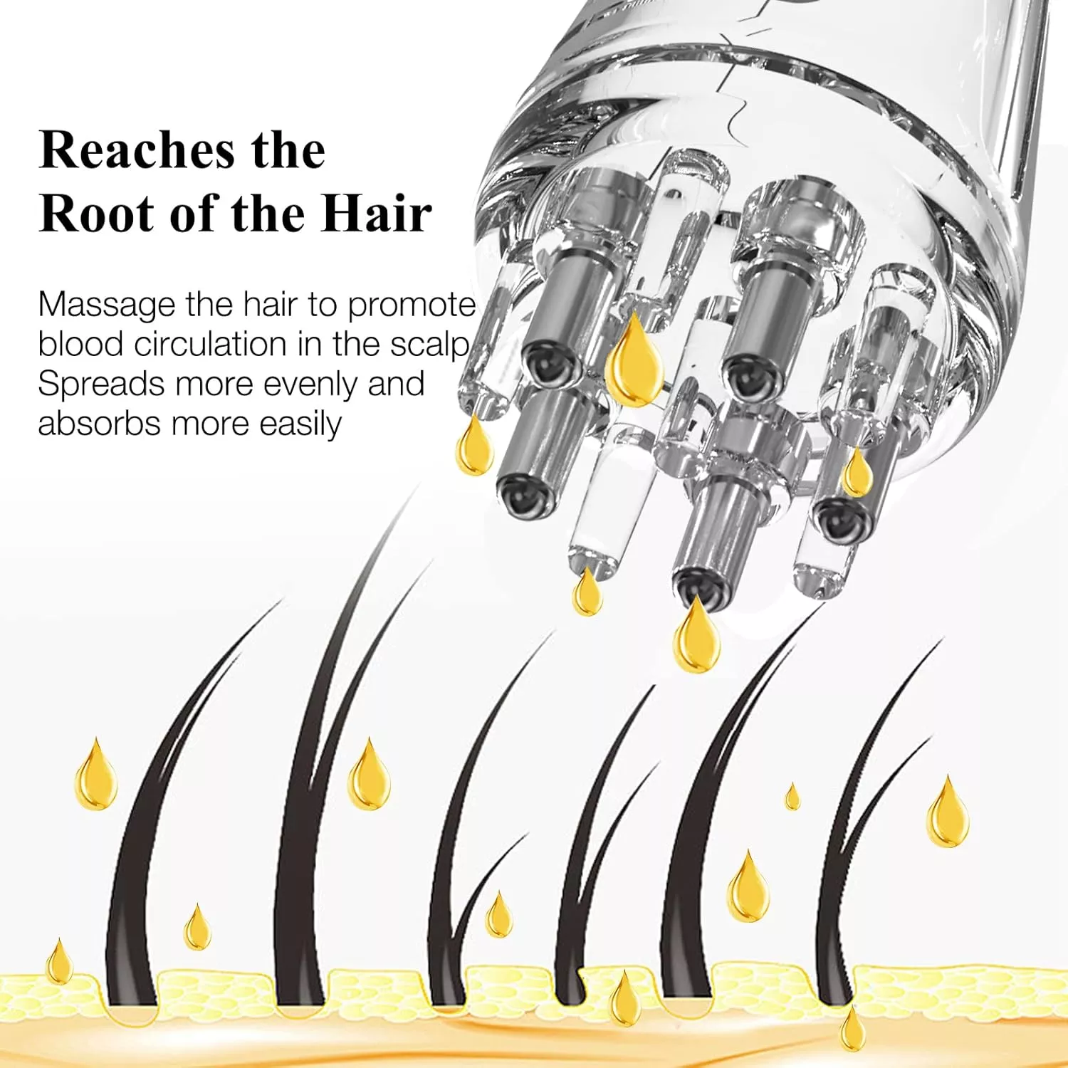 6ml Scalp Liquid Applicator with Roller Ball Massage Comb for Hair Growth - Image 3