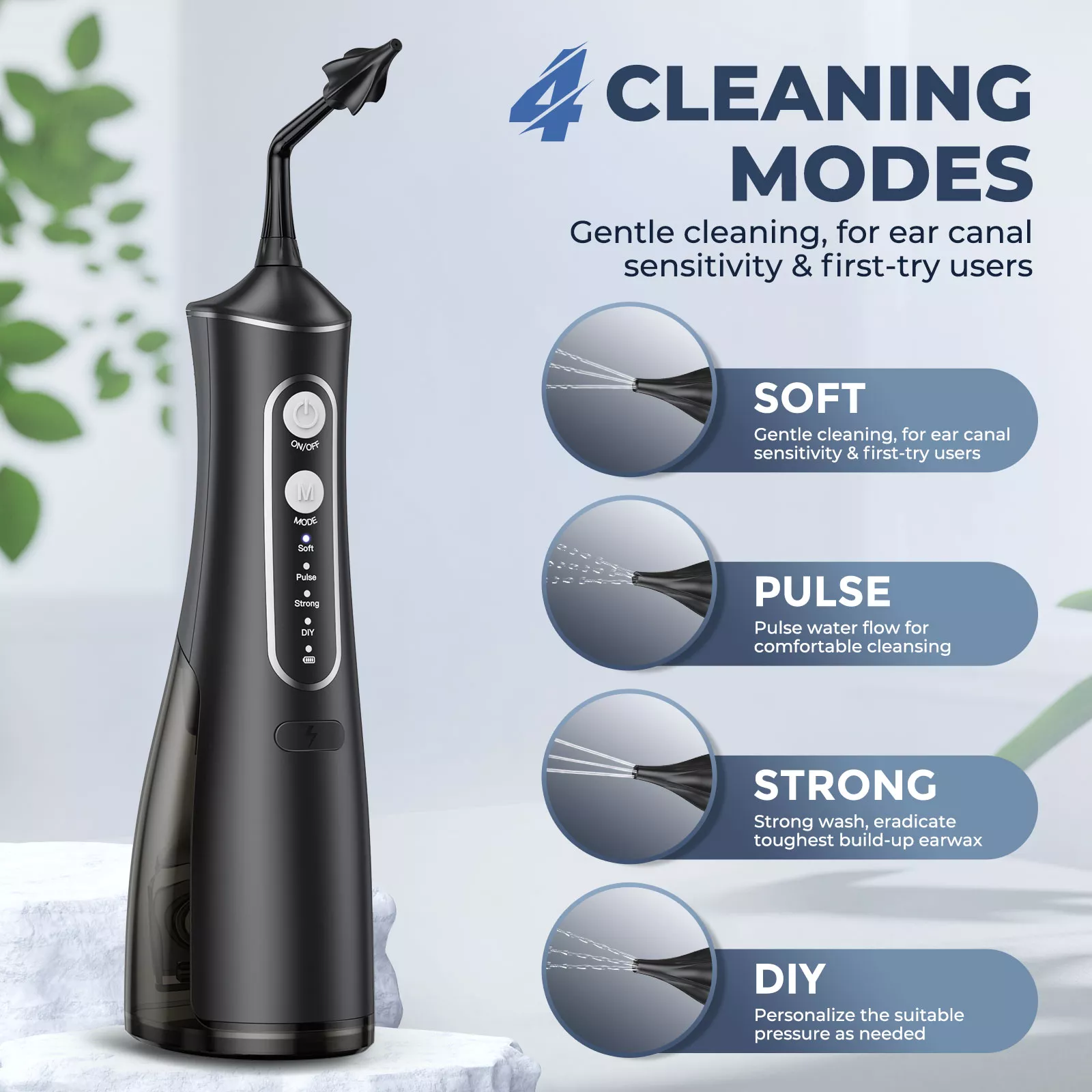 Portable Electric Ear Cleaner 300ml Water Tank - Image 2