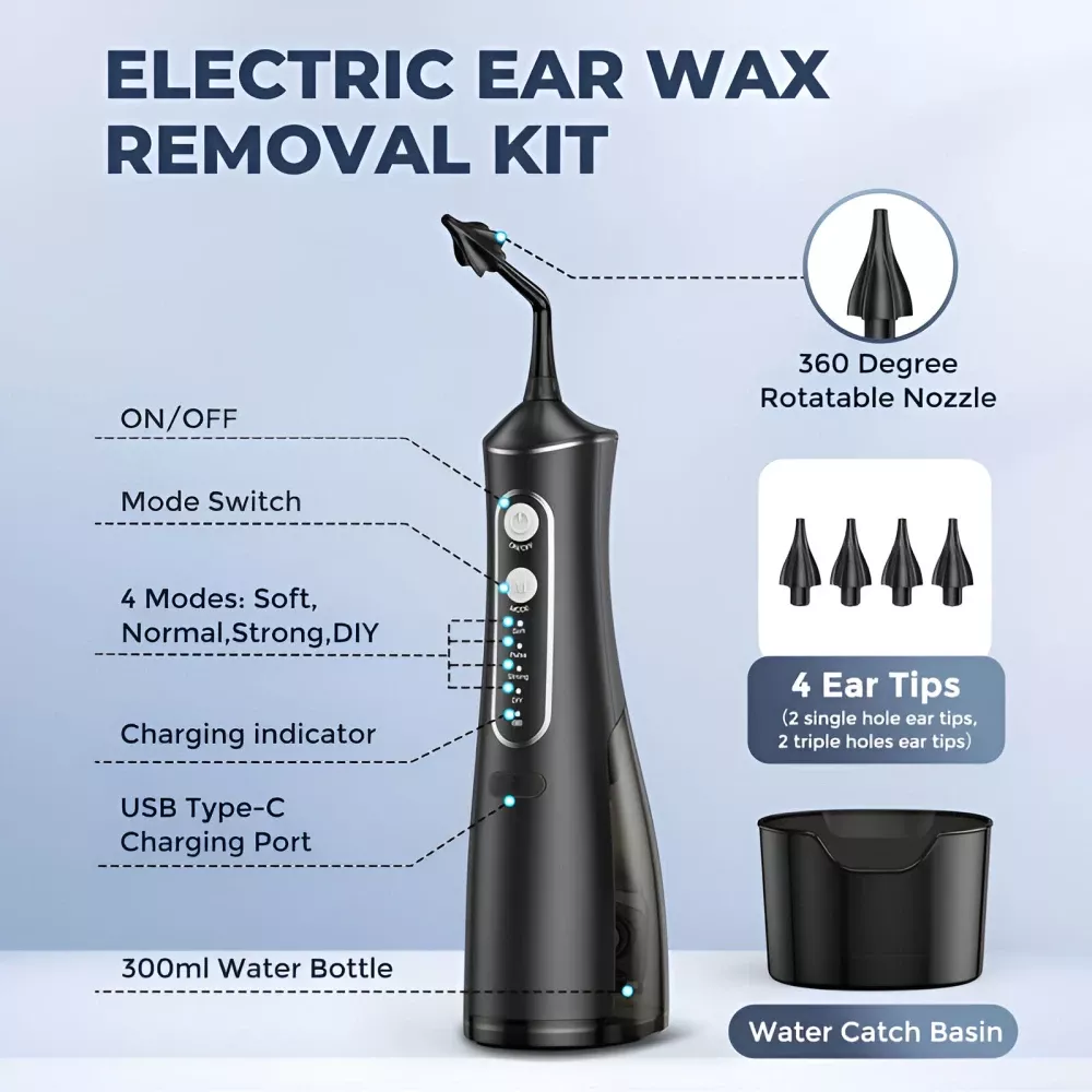 Portable Electric Ear Cleaner 300ml Water Tank - Image 4