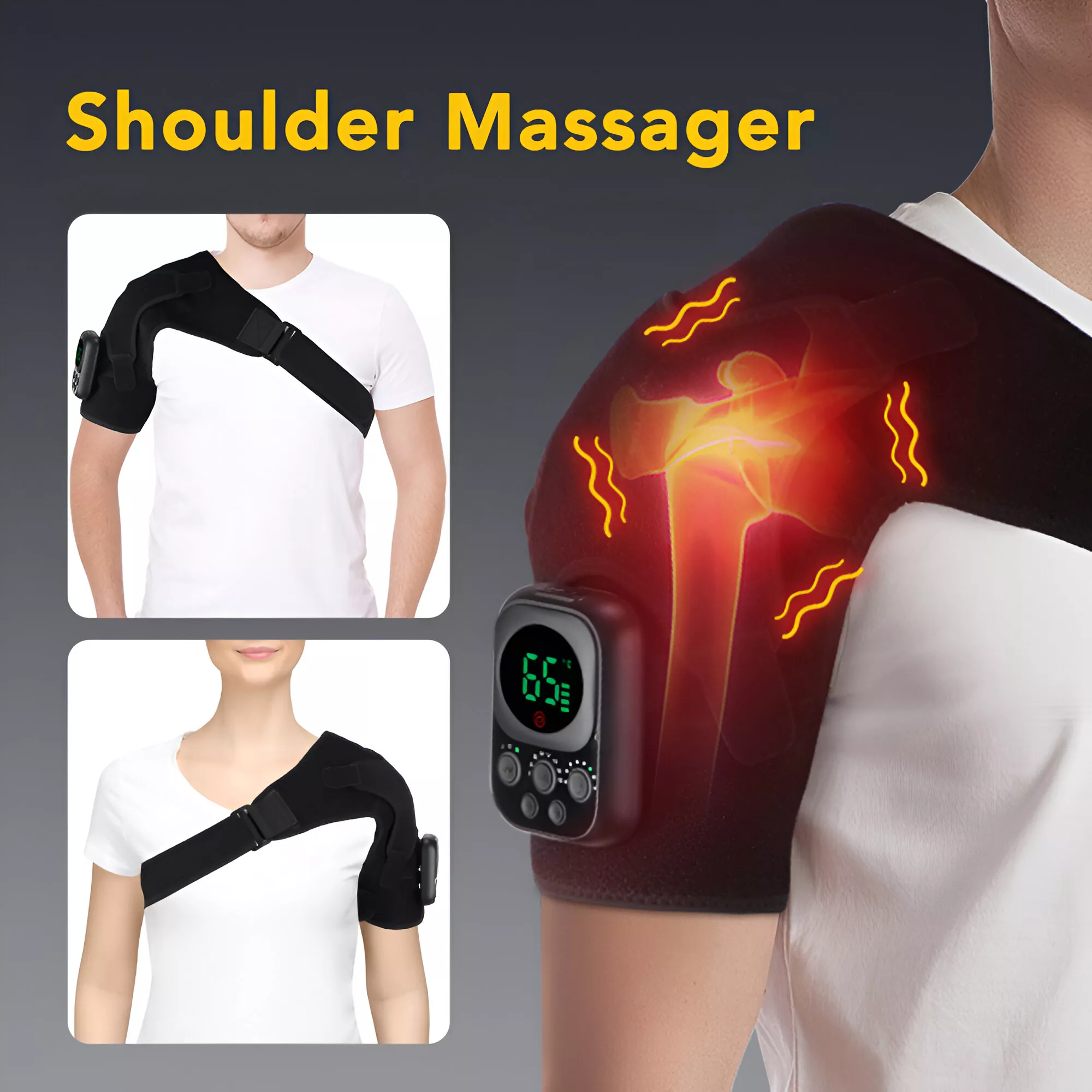 Wireless Heated Shoulder Massager with Vibration - Image 2