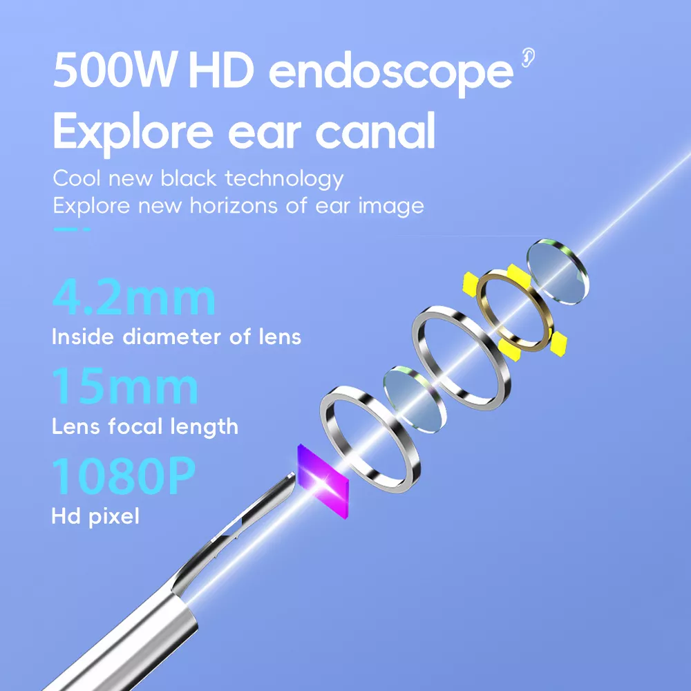 500W Smart Visual Ear Cleaner with 9-Piece Earwax Removal Tool Set for Adults & Children - Image 4