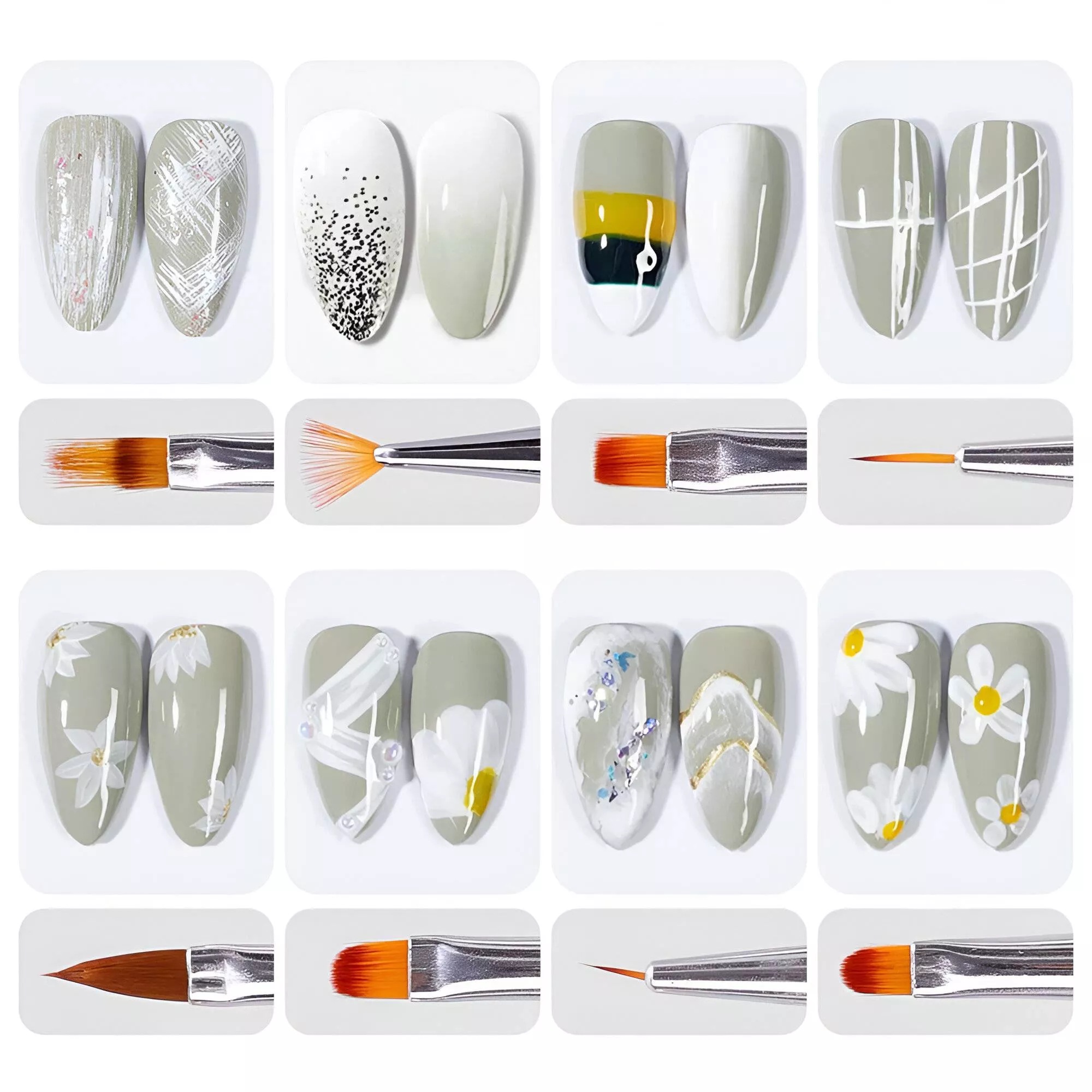 Ultra-Thin Aurora Nail Art Brushes Set – 8 Professional Nail Art Tools for Gradient & Detailed Designs - Image 5