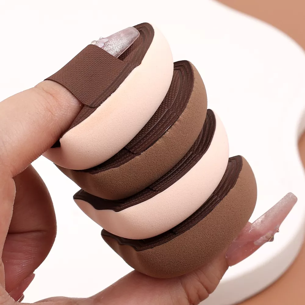 10PCS Mini Finger Cosmetic Puff Set - Soft Air Cushion Makeup Sponge for Foundation & Concealer - Image 6