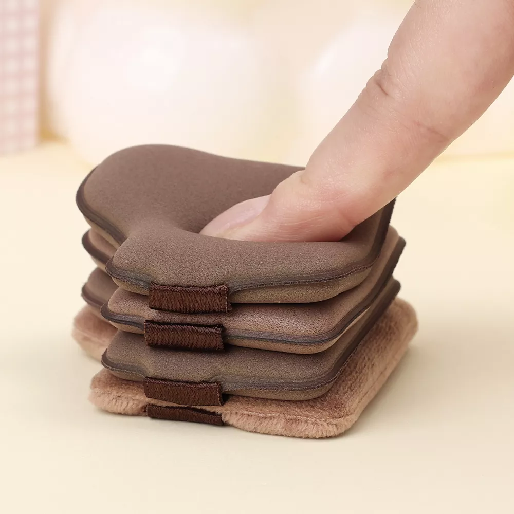 Chocolate Biscuit Makeup Puff Set - 6PCS Dual-Use Wet & Dry Foundation Puffs - Image 5