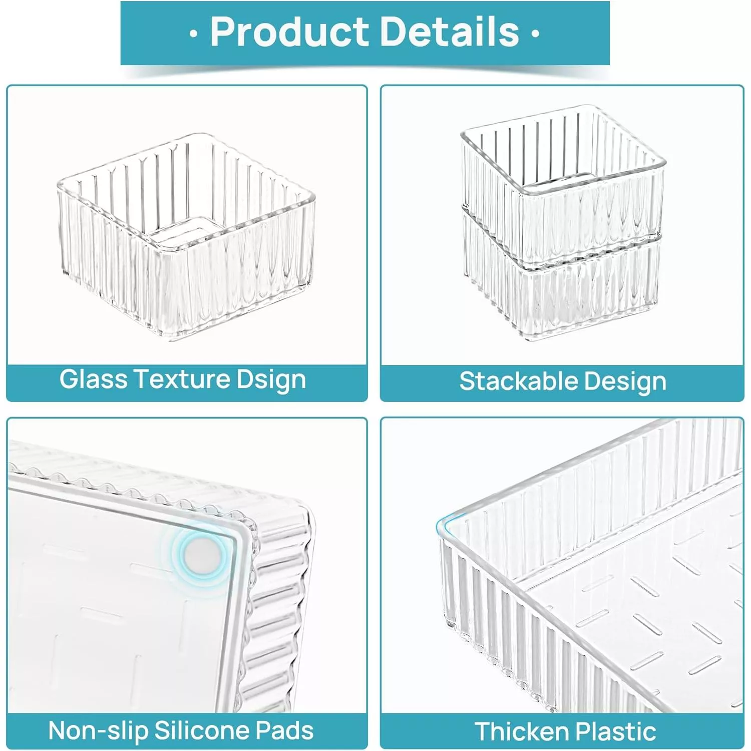 Clear Stackable Drawer Organizer Bins - Image 8