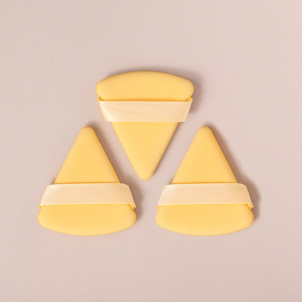 Triangle Velvet Powder Puff - Soft Cotton Contour Foundation Makeup Sponge - Image 6