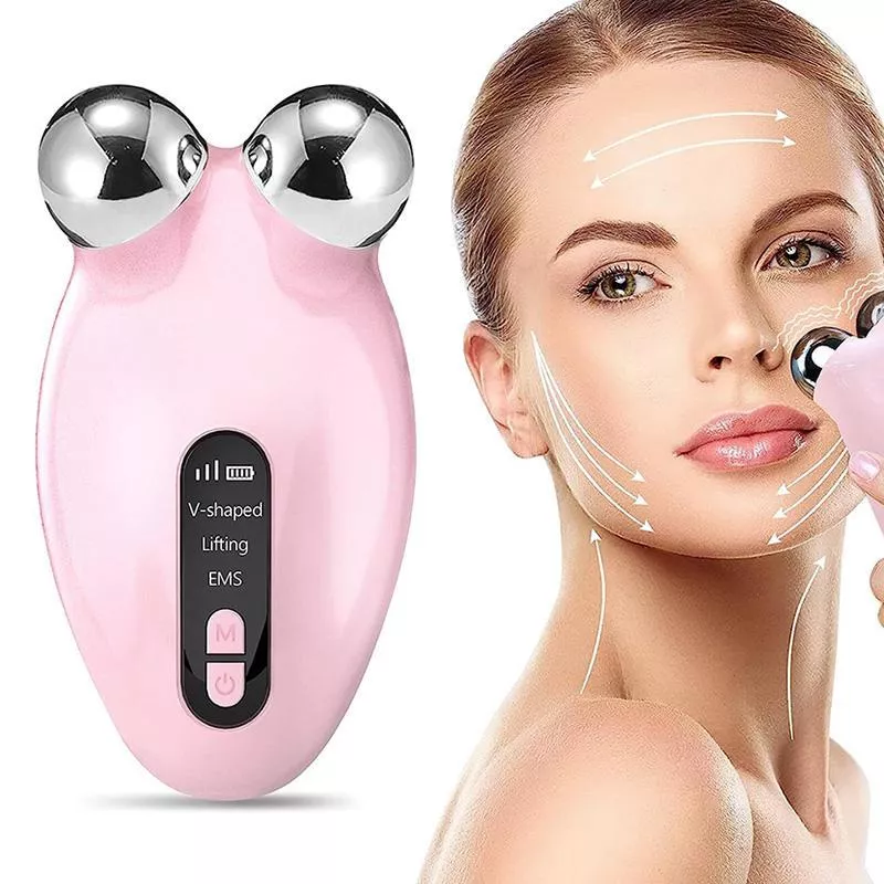 EMS Facial Massager Roller - Microcurrent V-Face Lifting & Skin Rejuvenation Device