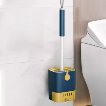 Wall-Mounted Long Handled Toilet Brush Set with Holder
