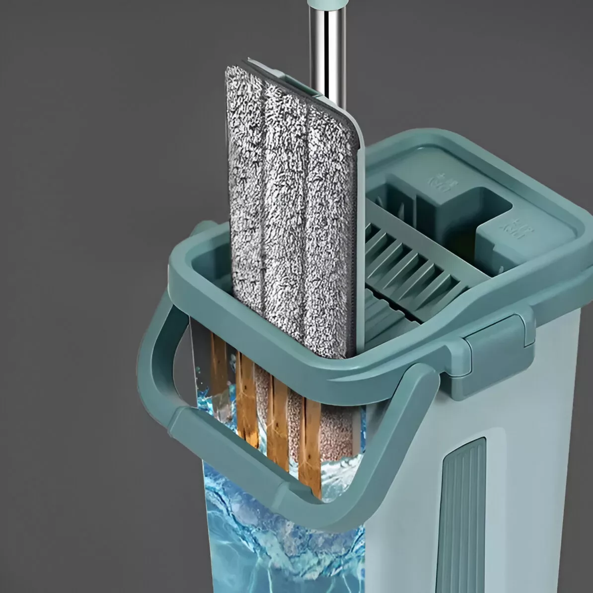 Flat Squeeze Mop with Bucket - Hand-Free Wringing for Wet or Dry Cleaning