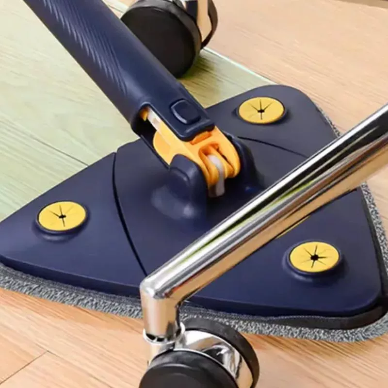 360° Rotating Triangular Mop – Self-Squeezing Microfiber Floor & Wall Cleaning Mop