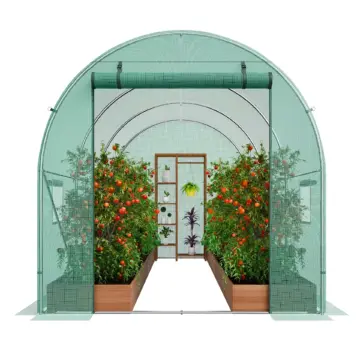 Walk-In Tunnel Greenhouse with Steel Frame & Roll-Up Zipper Door – 11.3 x 6.4 ft