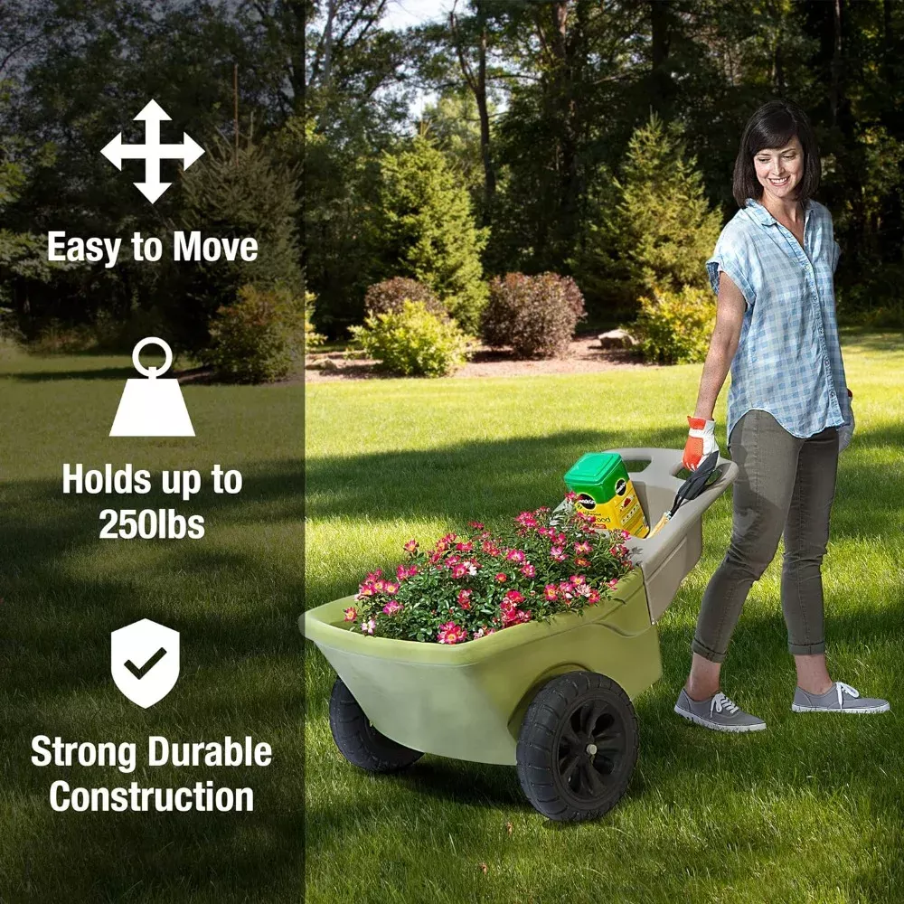 Heavy-Duty Easy Haul Wheelbarrow with Garden Tool Tray - Image 2