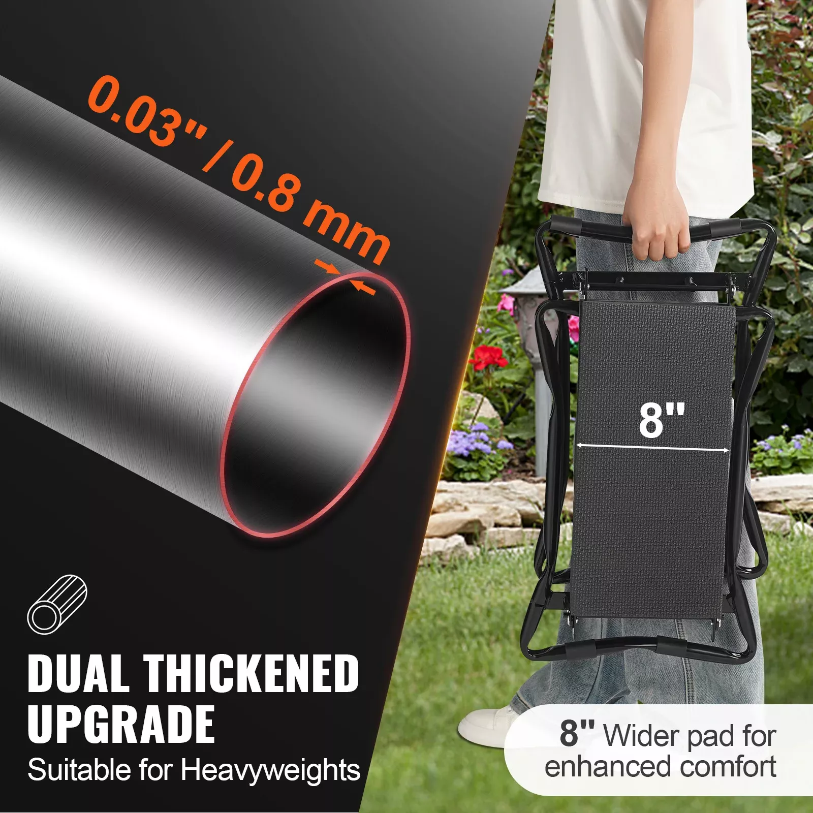 Foldable Garden Kneeler & Seat with 330 lbs Capacity - Image 5