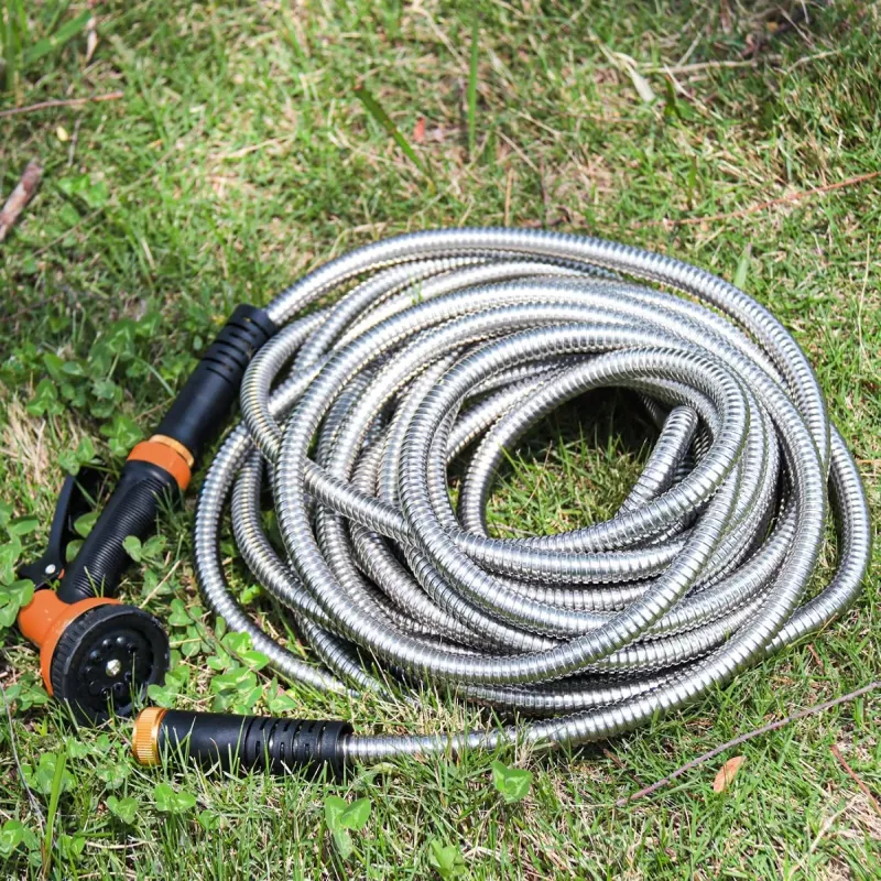 100FT Stainless Steel Garden Hose with Adjustable Spray Nozzle - Image 6