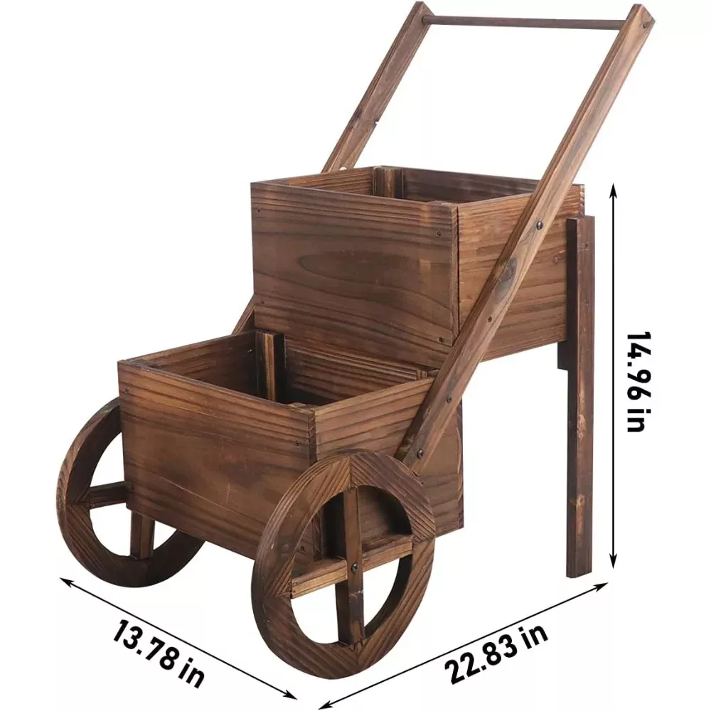 Wooden Wagon Planter - Image 6