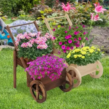Wooden Wagon Planter