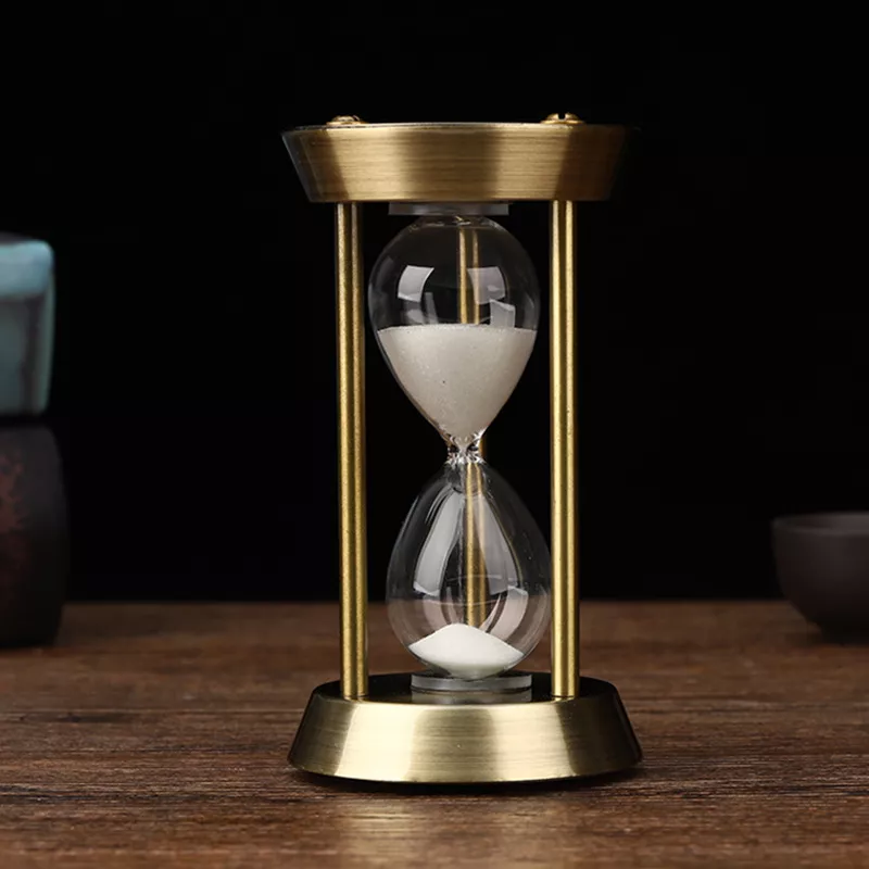 Elegant Vintage Metal Hourglass Timer - Image 2
