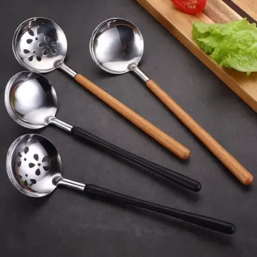 Stainless Steel Filter Spoon with Wooden Handle