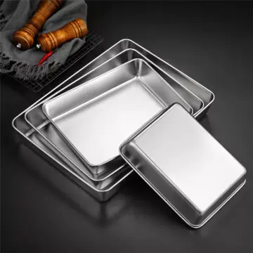 Stainless Steel Rectangular Baking Tray with Handle