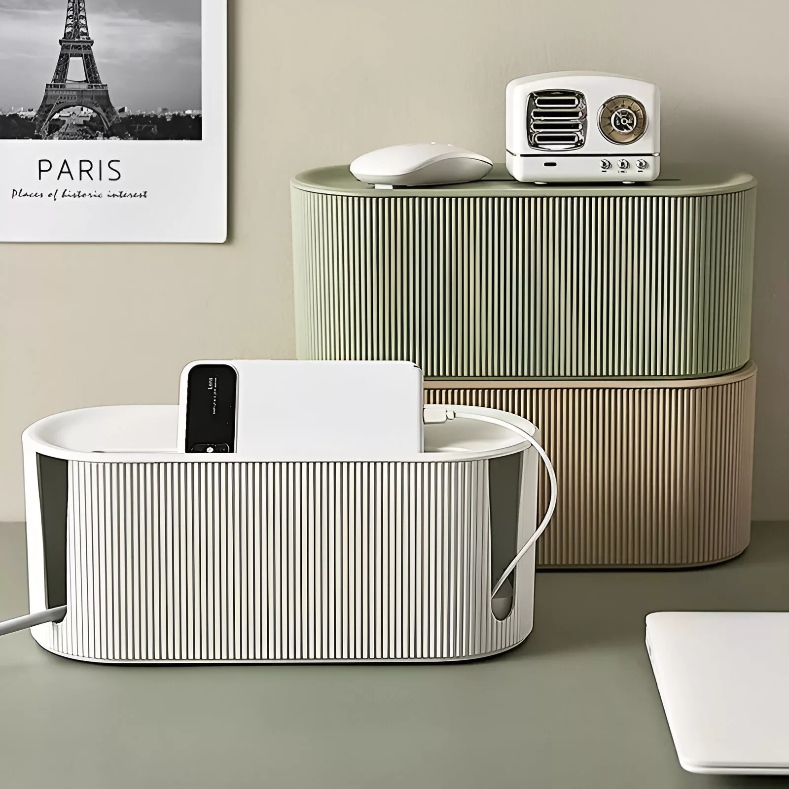 Color Wire Cable Storage Organizer Box – Dustproof Power Socket & WiFi Router Case - Image 2