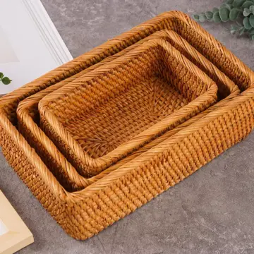 Handmade Rattan Wicker Storage Basket