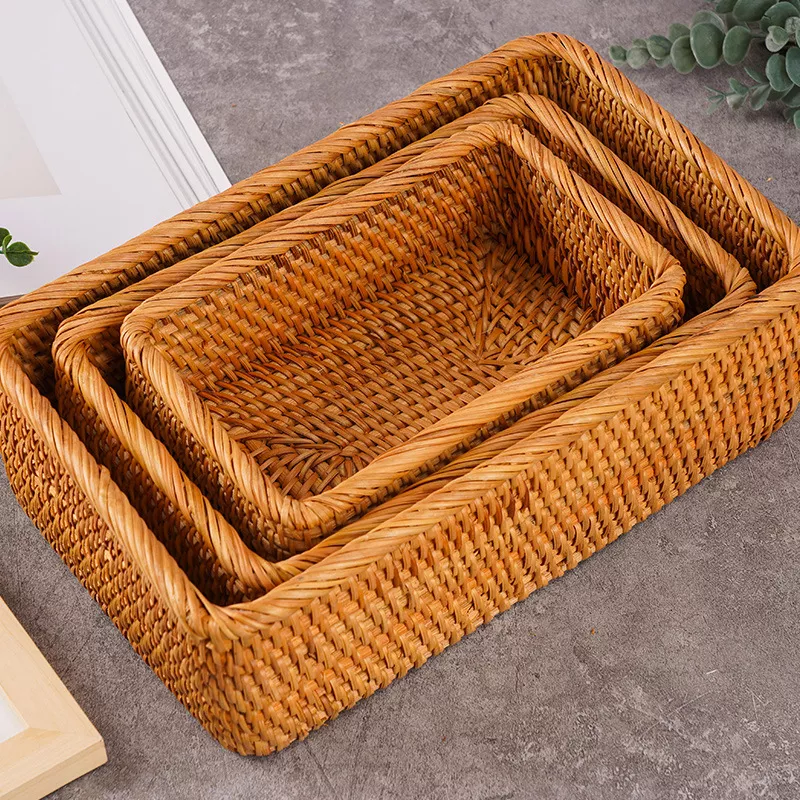 Handmade Rattan Wicker Storage Basket