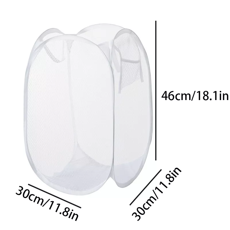 Folding Laundry Basket with Mesh Design - Image 6