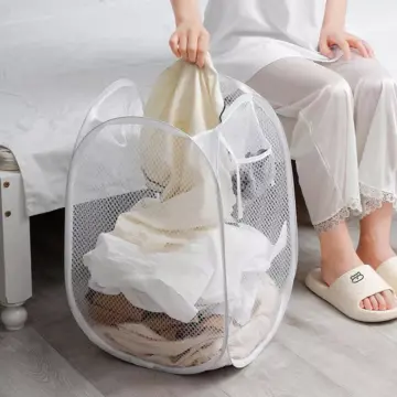 Folding Laundry Basket with Mesh Design
