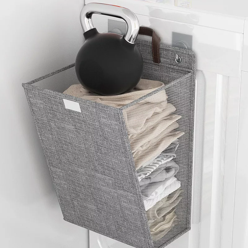 Foldable Adhesive Laundry Basket Hamper - Image 4