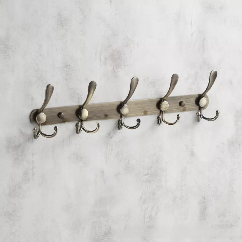 5-Hook Stainless Steel Wall-Mounted Towel, Coat, and Hat Rack - Image 5