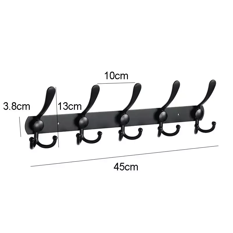 5-Hook Stainless Steel Wall-Mounted Towel, Coat, and Hat Rack - Image 6