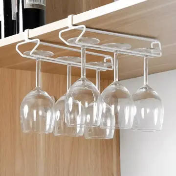 Iron Wine Rack & Glass Holder – Under Cabinet Stemware Storage Organizer