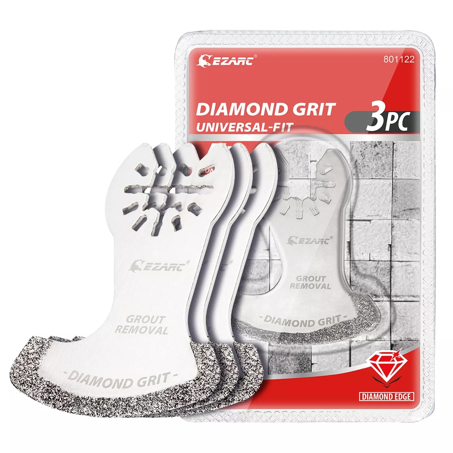 3PC Oscillating Multi Tool Diamond Blades for Grout Removal and Mortar Cutting - Image 5