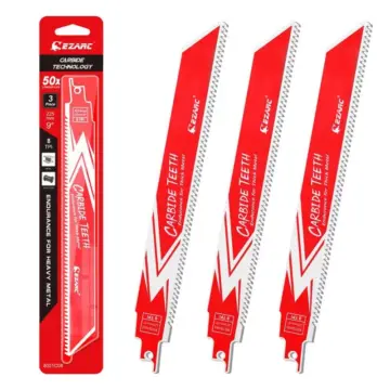 3-Piece Carbide Reciprocating Saw Blades for Tough Metal & Cast Iron
