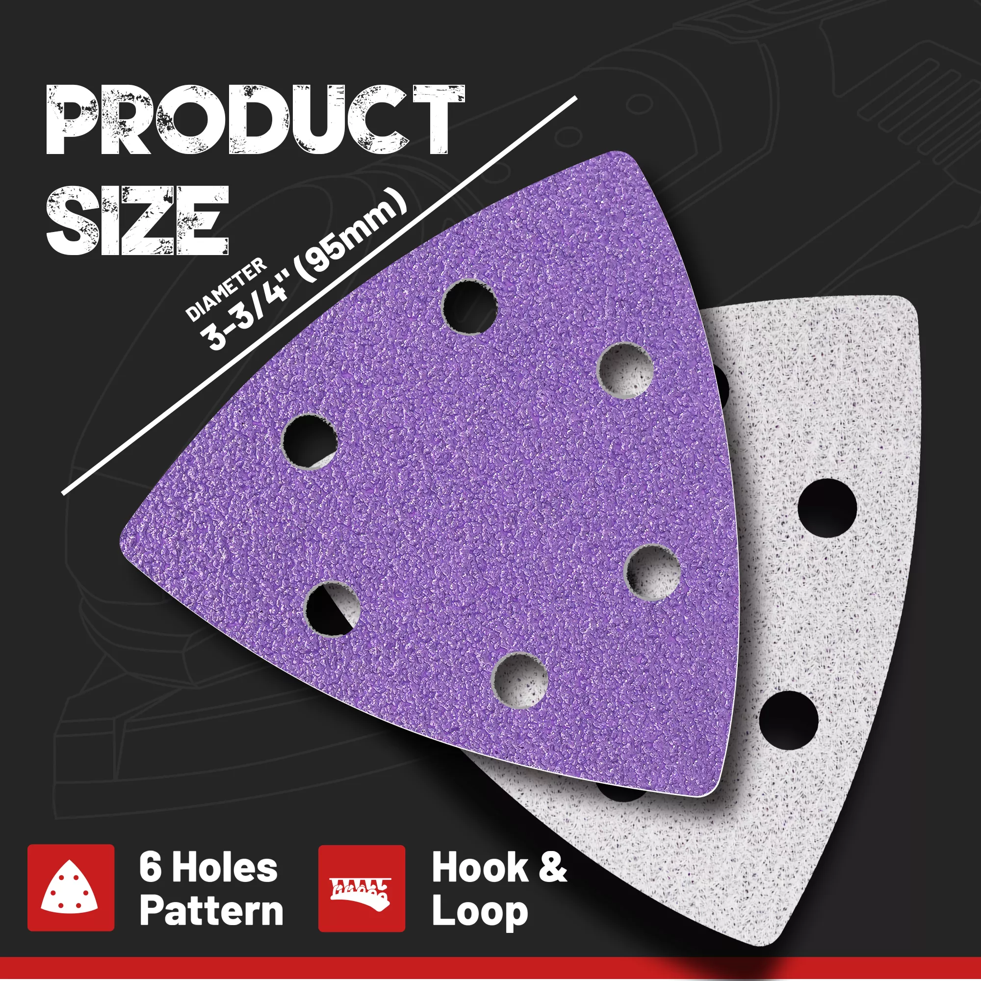 60PCS Zirconia Triangle Sanding Paper for Oscillating Tools - Image 2