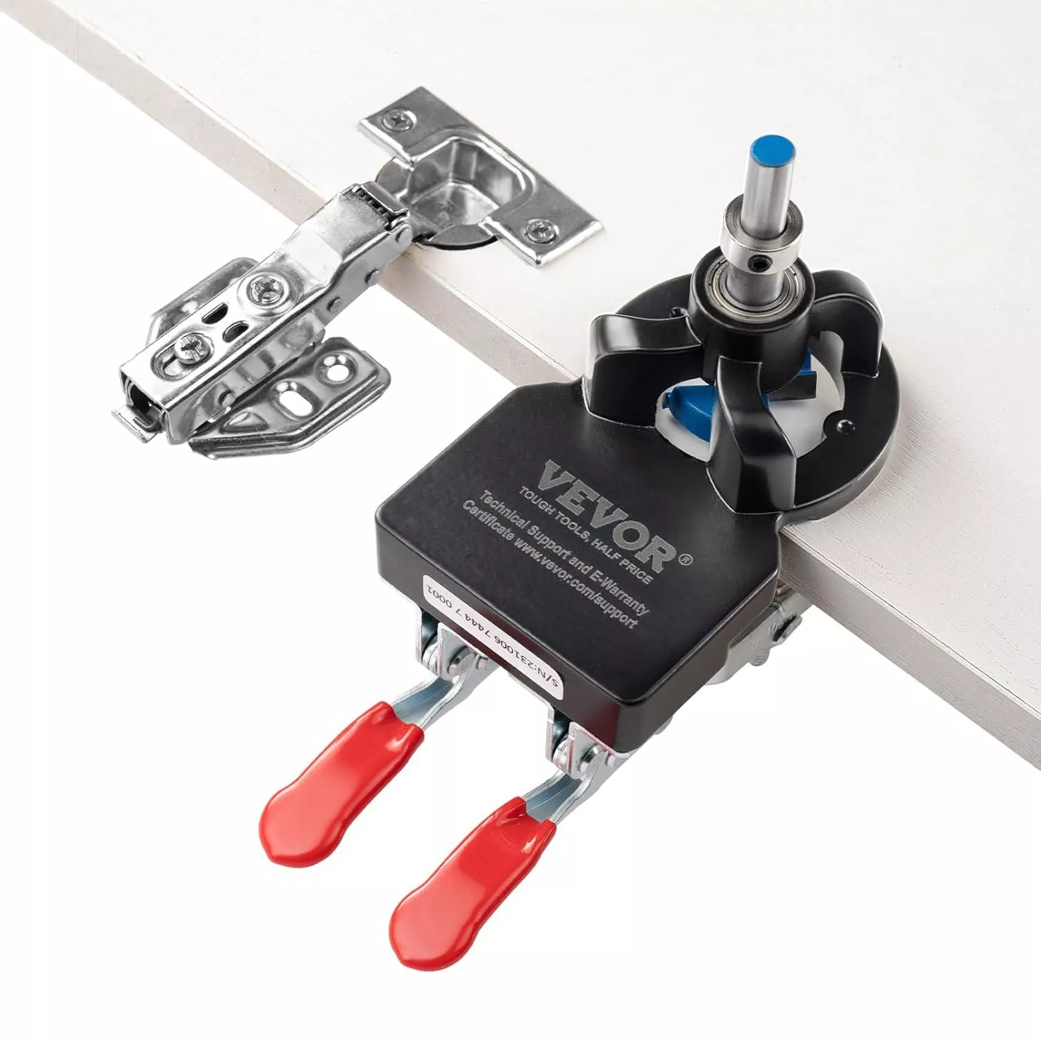 35 mm Concealed Door Hinge Jig with Dual Clamp & Adjustable Drilling Depth