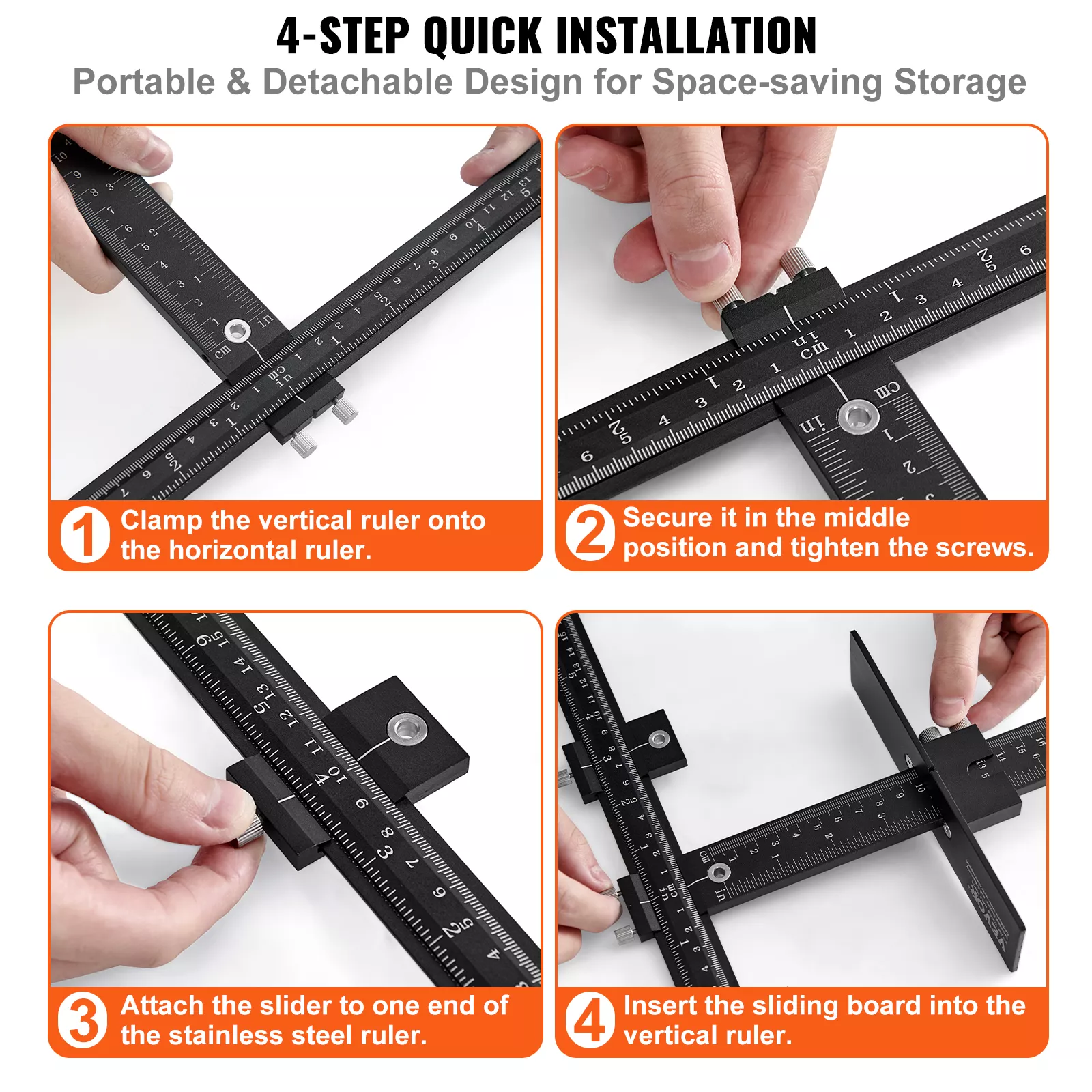 Adjustable Cabinet Hardware Jig with Center Punch - Image 3