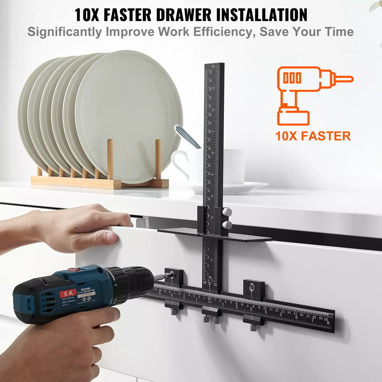 Adjustable Cabinet Hardware Jig with Center Punch - Image 5